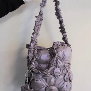 Minena Bolsa Ballet Bag: Puffy Purple Gathered Shoulder Bag